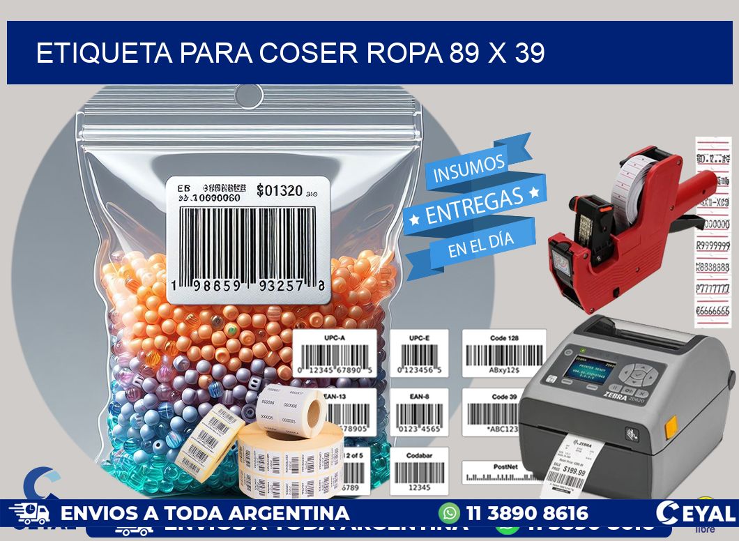 ETIQUETA PARA COSER ROPA 89 x 39