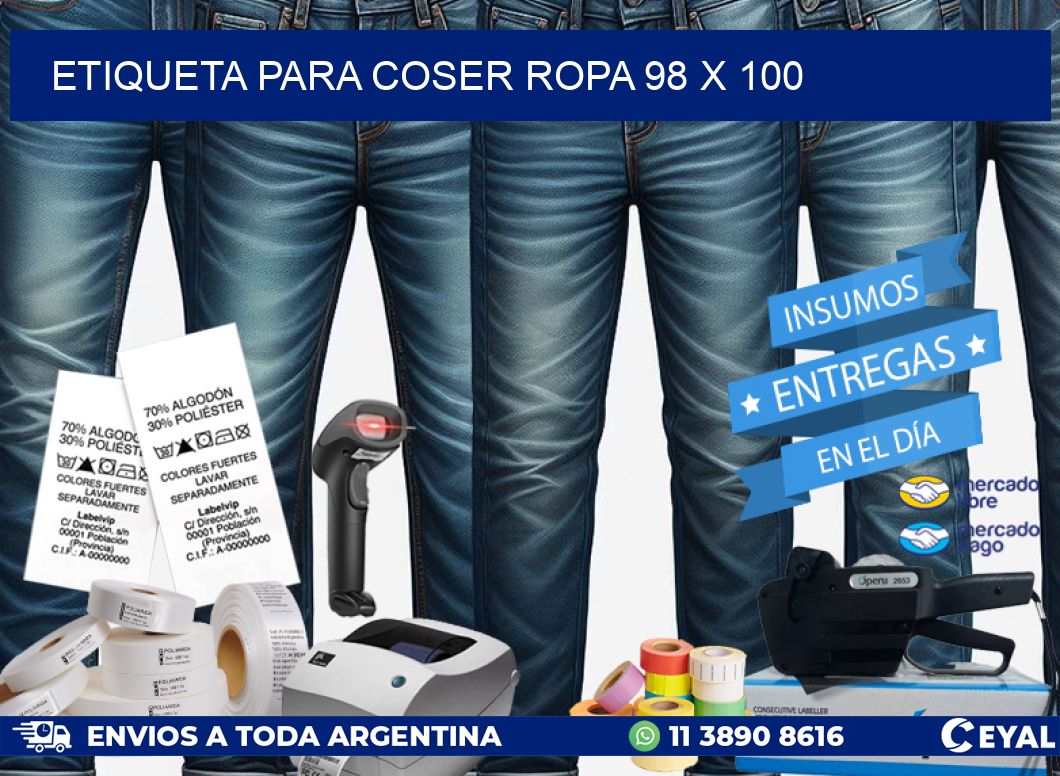 ETIQUETA PARA COSER ROPA 98 x 100