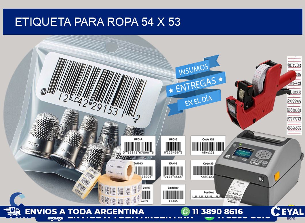 ETIQUETA PARA ROPA 54 x 53