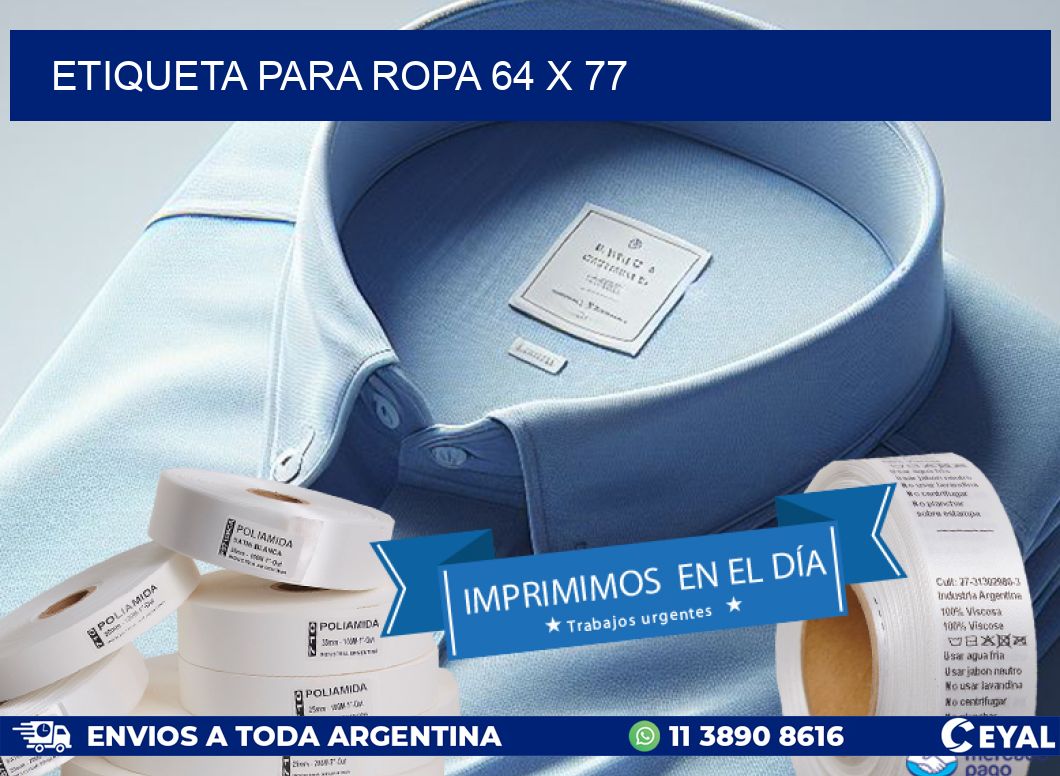 ETIQUETA PARA ROPA 64 x 77