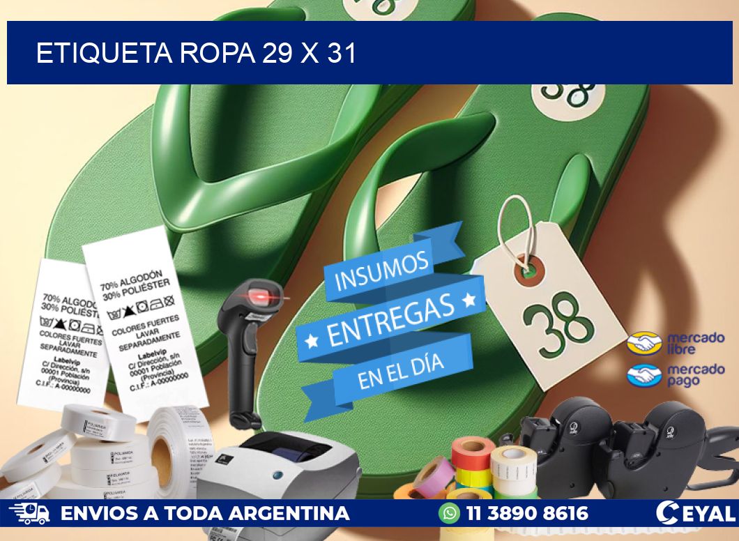 ETIQUETA ROPA 29 x 31