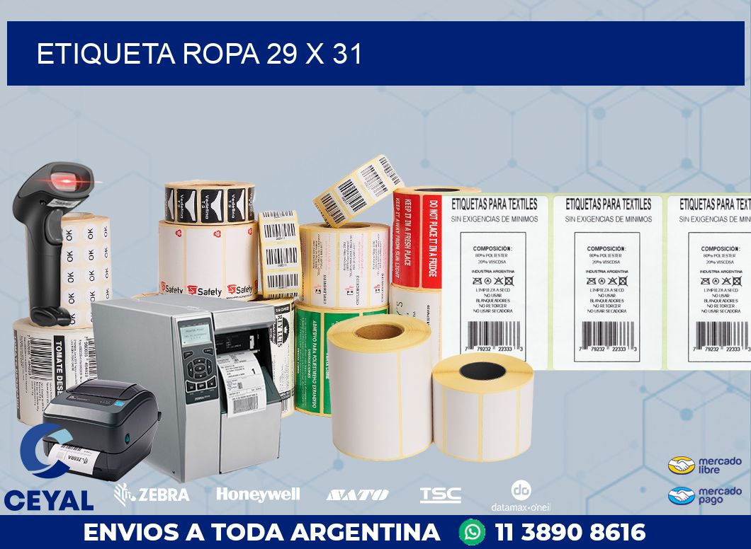 ETIQUETA ROPA 29 x 31