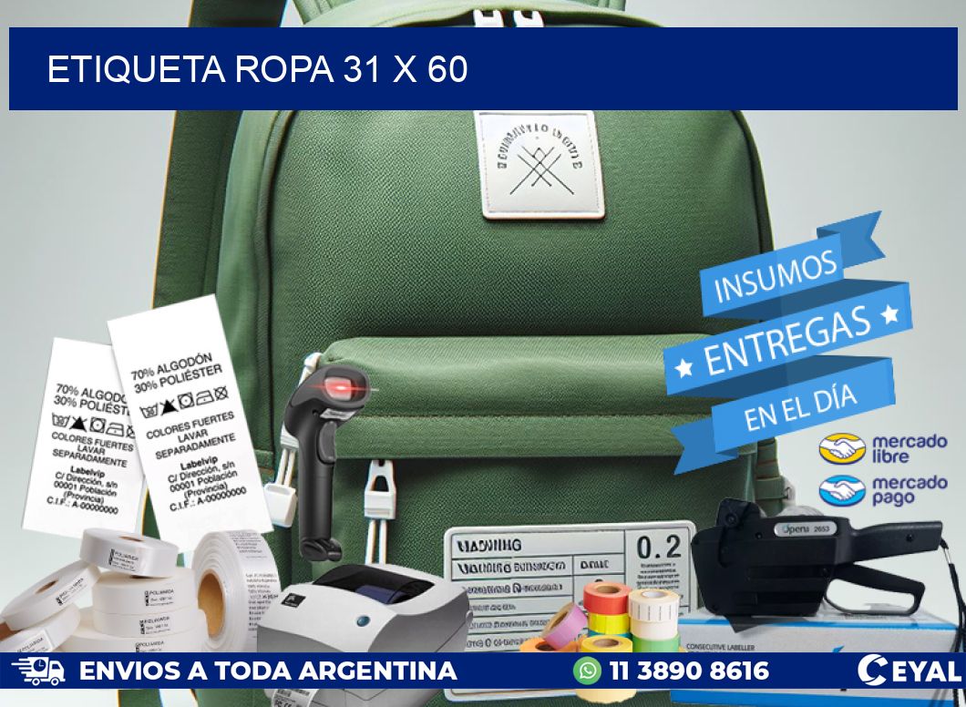 ETIQUETA ROPA 31 x 60