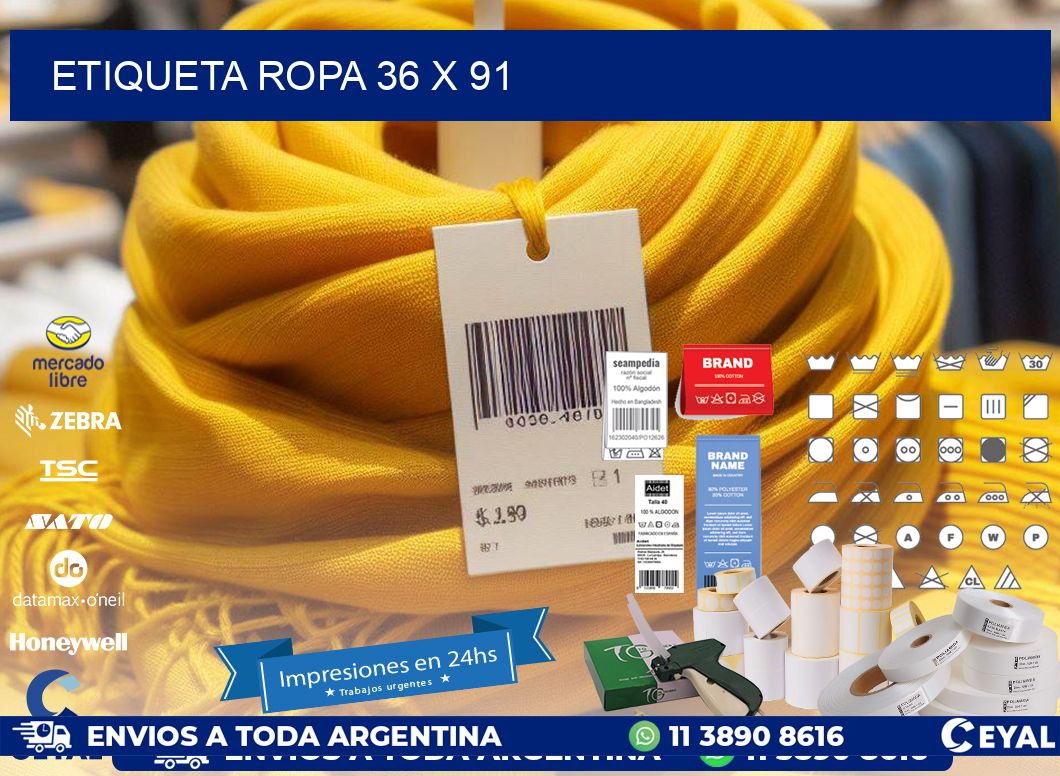 ETIQUETA ROPA 36 x 91