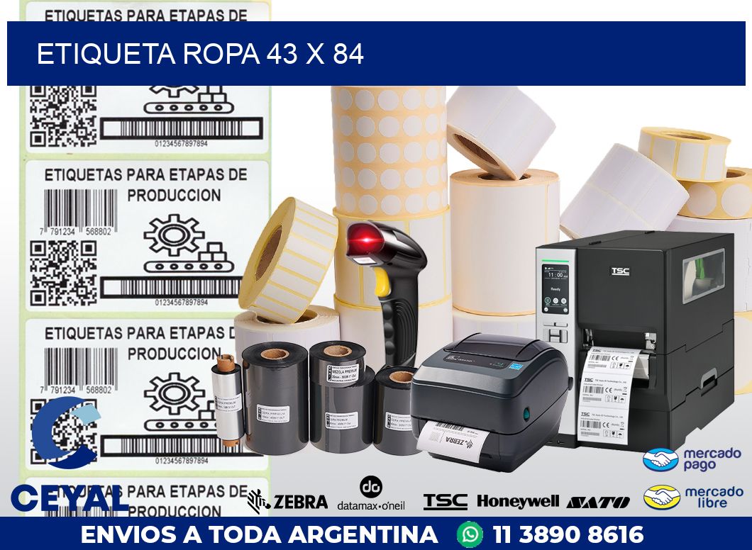 ETIQUETA ROPA 43 x 84