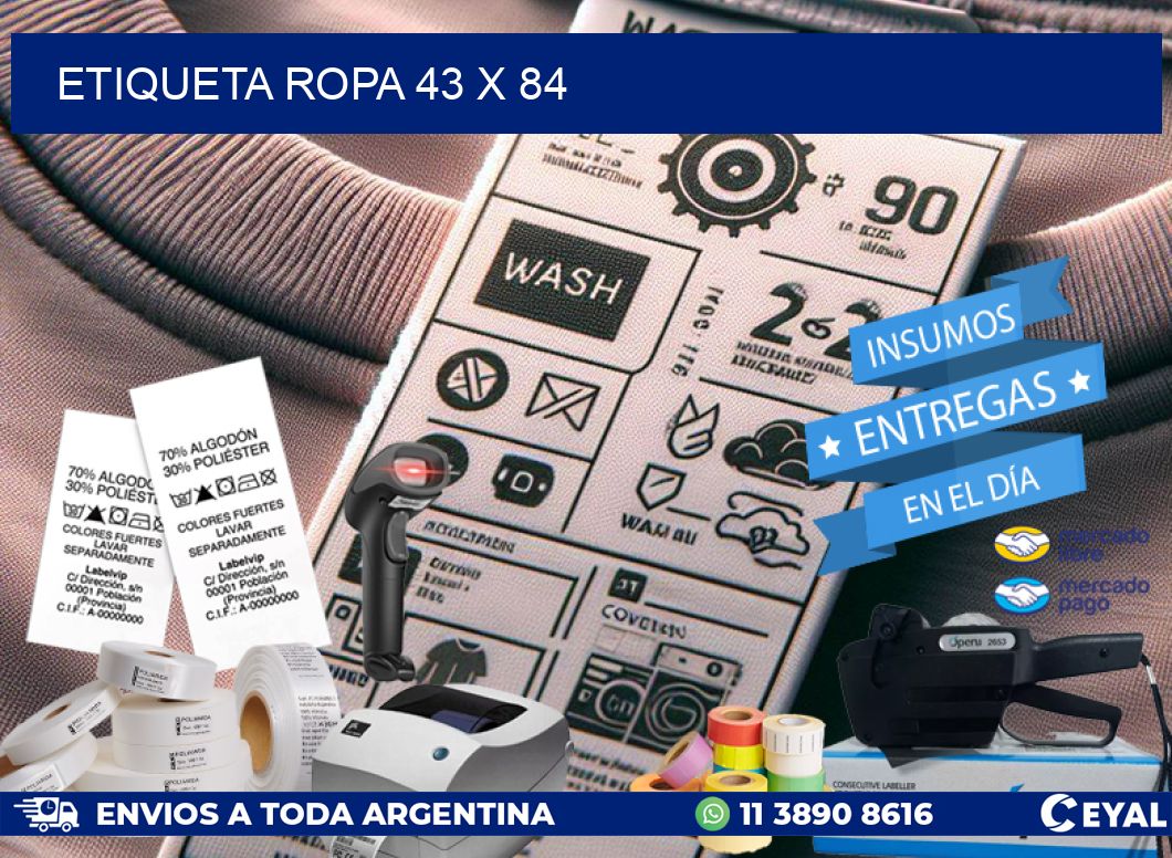 ETIQUETA ROPA 43 x 84