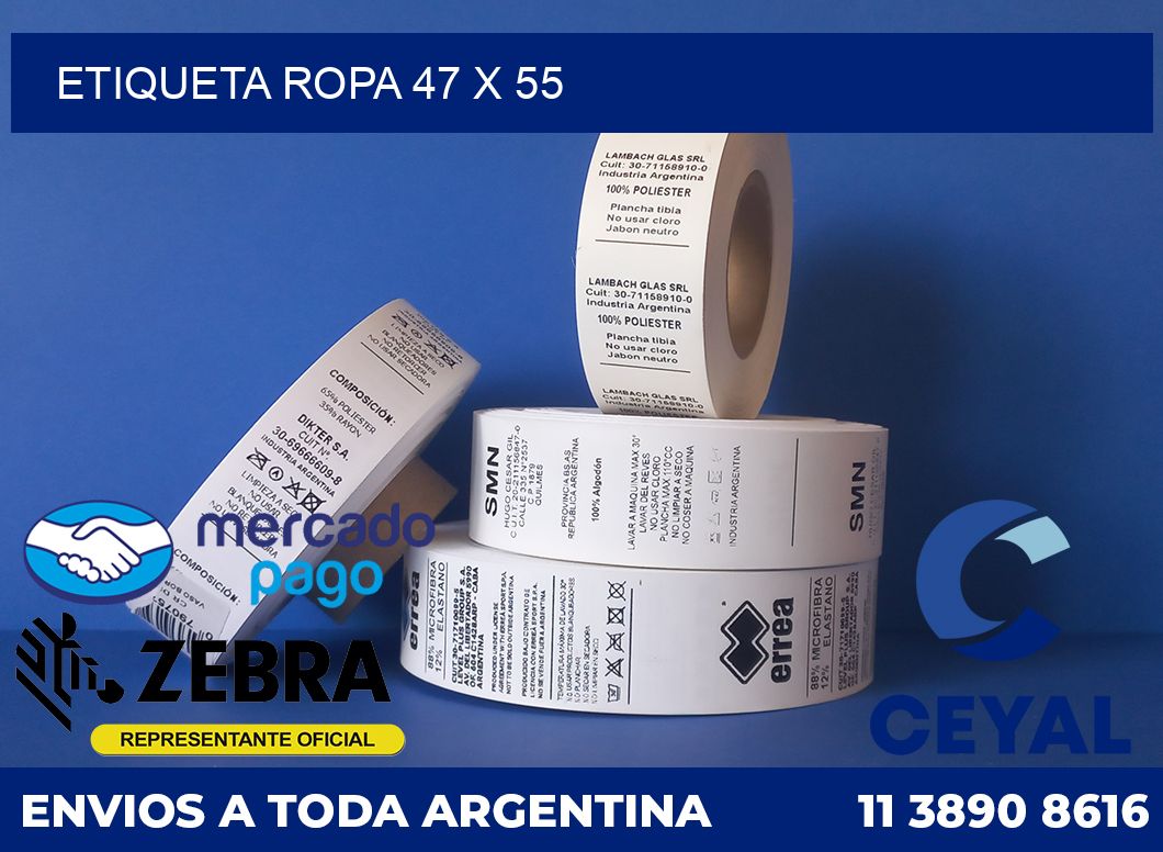 ETIQUETA ROPA 47 x 55