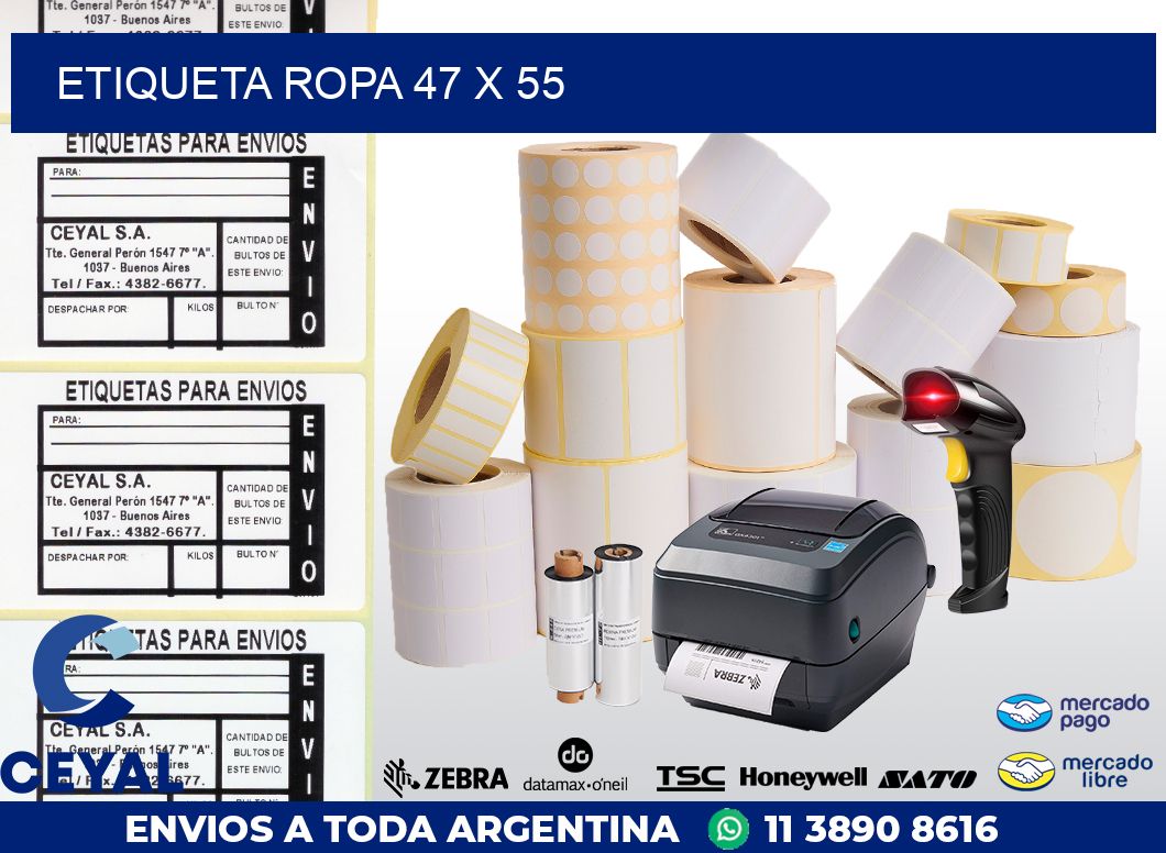 ETIQUETA ROPA 47 x 55