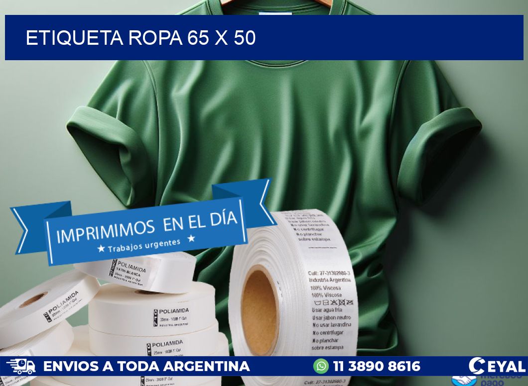 ETIQUETA ROPA 65 x 50