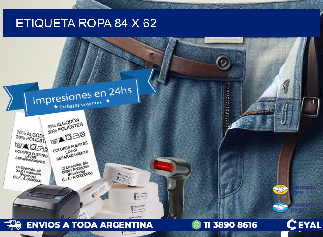 ETIQUETA ROPA 84 x 62