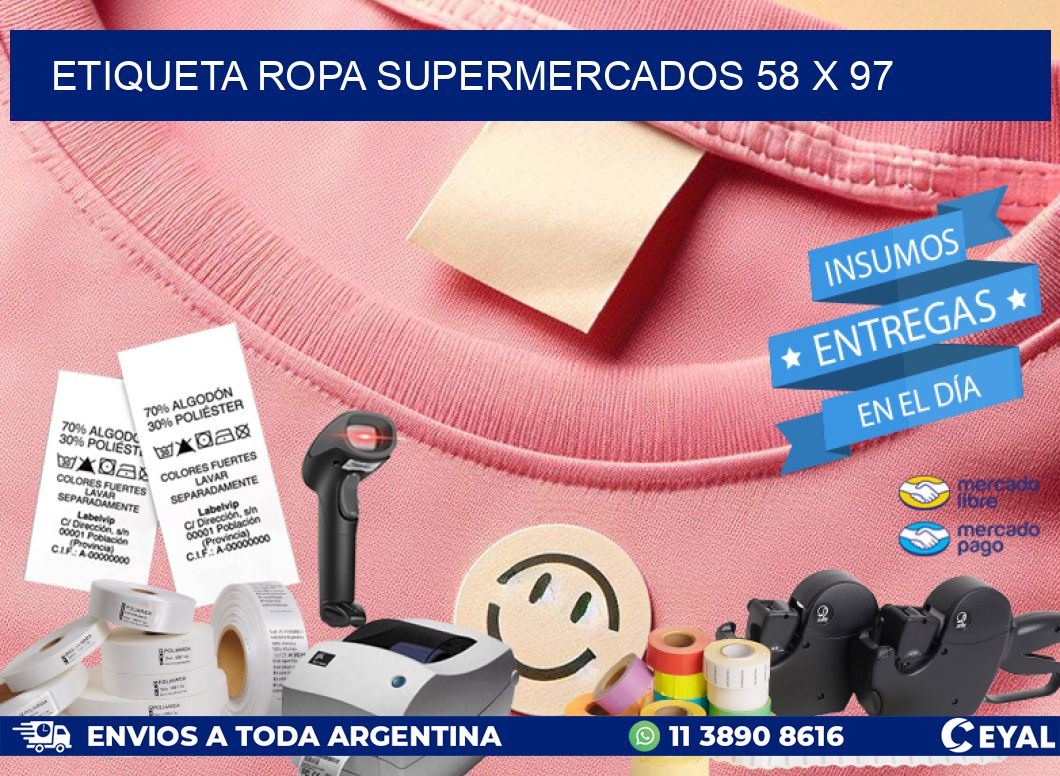 ETIQUETA ROPA SUPERMERCADOS 58 x 97