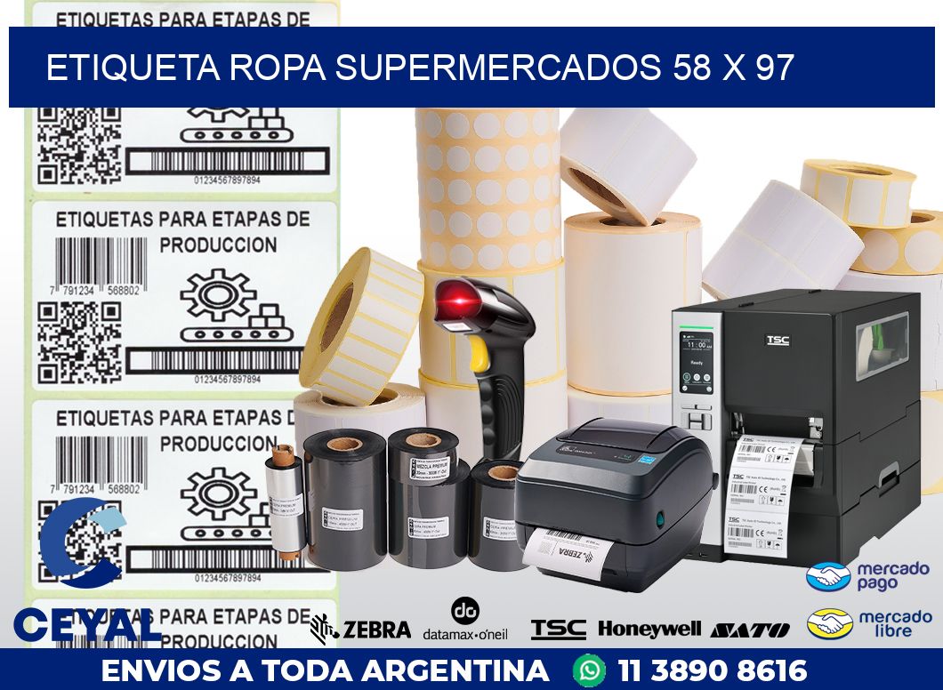 ETIQUETA ROPA SUPERMERCADOS 58 x 97