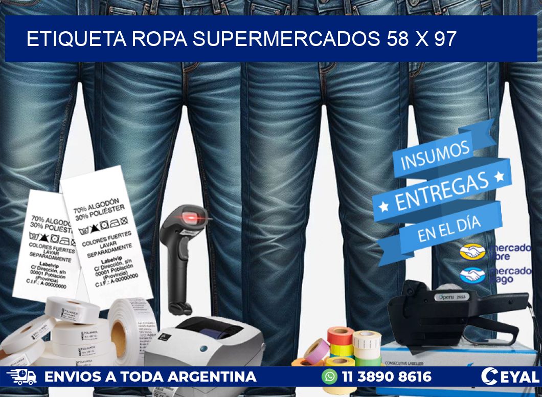 ETIQUETA ROPA SUPERMERCADOS 58 x 97