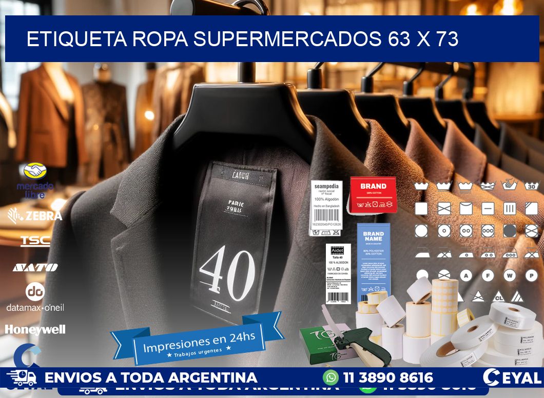 ETIQUETA ROPA SUPERMERCADOS 63 x 73