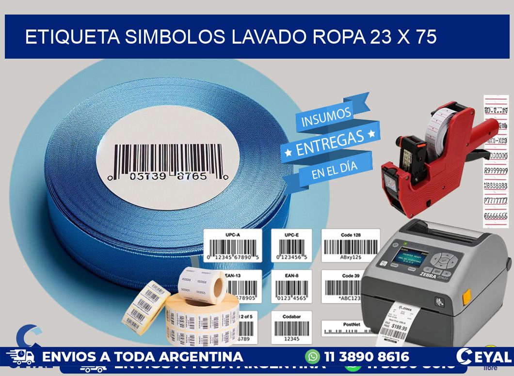ETIQUETA SIMBOLOS LAVADO ROPA 23 x 75