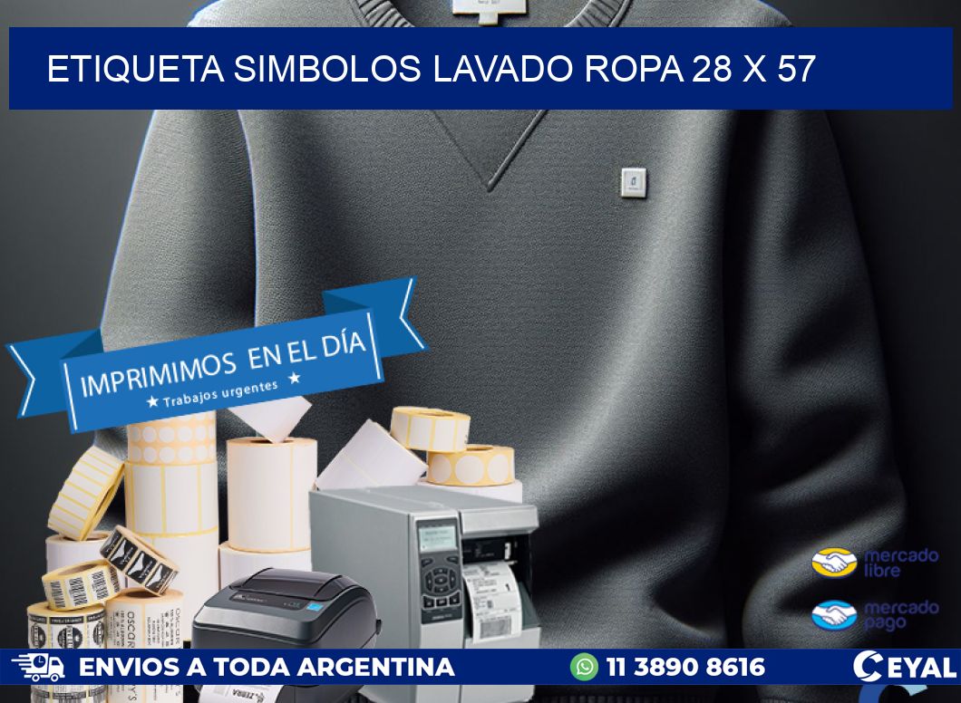 ETIQUETA SIMBOLOS LAVADO ROPA 28 x 57