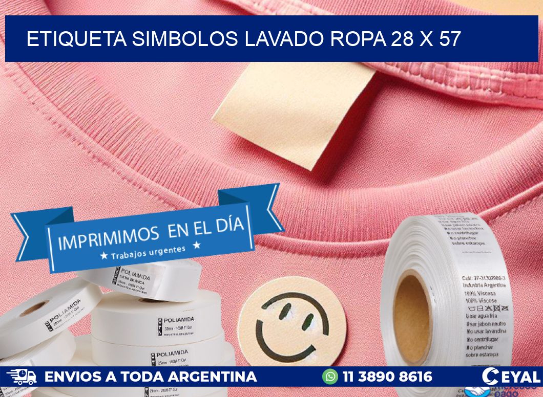 ETIQUETA SIMBOLOS LAVADO ROPA 28 x 57