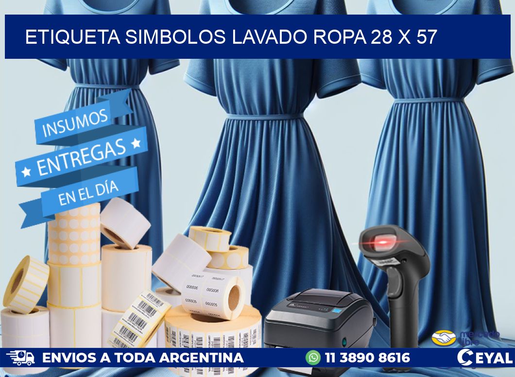 ETIQUETA SIMBOLOS LAVADO ROPA 28 x 57