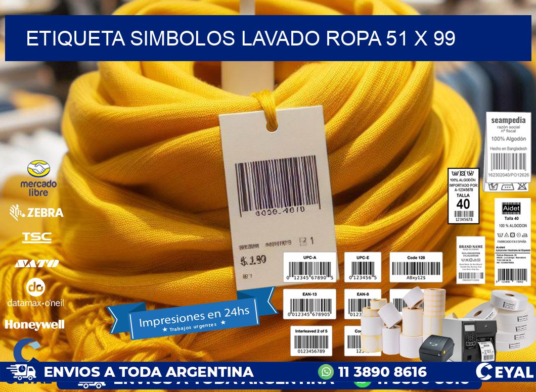 ETIQUETA SIMBOLOS LAVADO ROPA 51 x 99