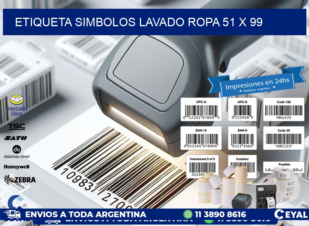 ETIQUETA SIMBOLOS LAVADO ROPA 51 x 99