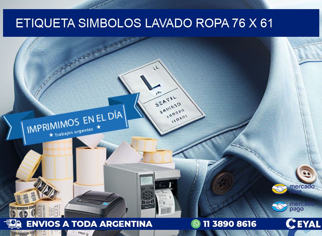 ETIQUETA SIMBOLOS LAVADO ROPA 76 x 61