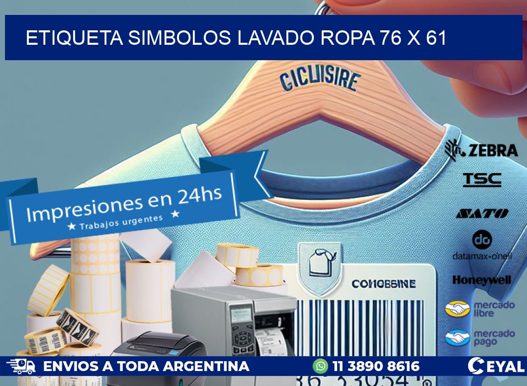 ETIQUETA SIMBOLOS LAVADO ROPA 76 x 61