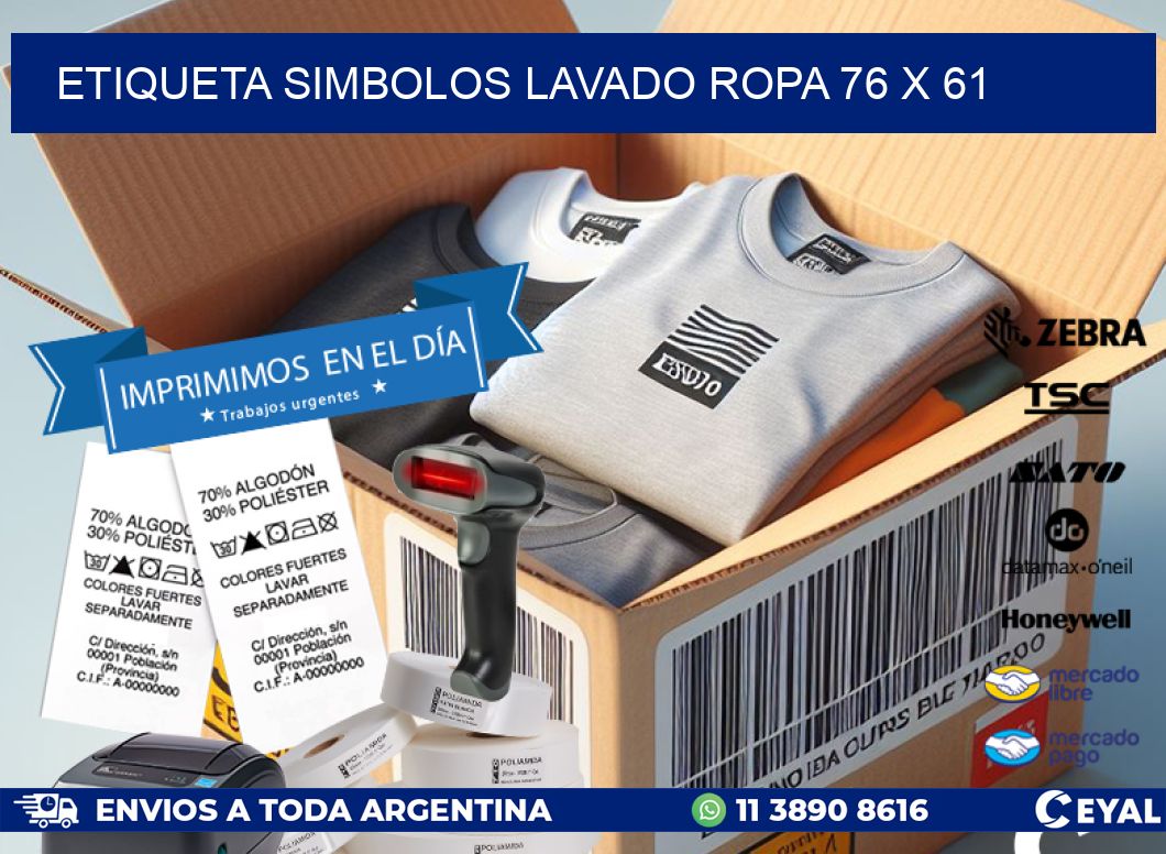 ETIQUETA SIMBOLOS LAVADO ROPA 76 x 61