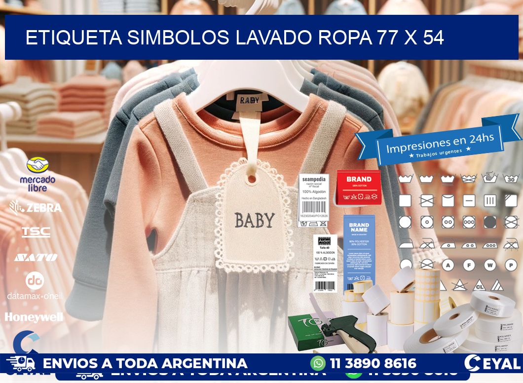 ETIQUETA SIMBOLOS LAVADO ROPA 77 x 54
