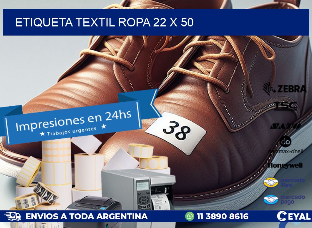 ETIQUETA TEXTIL ROPA 22 x 50