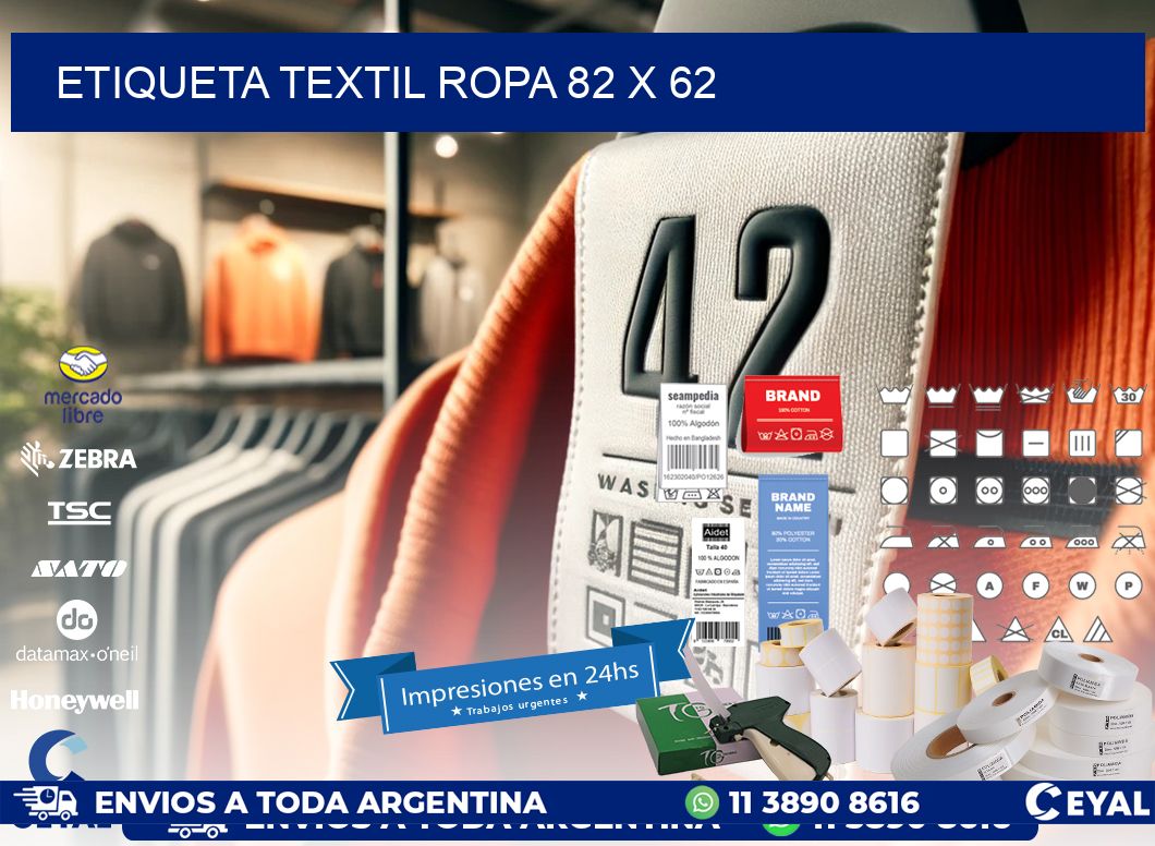 ETIQUETA TEXTIL ROPA 82 x 62