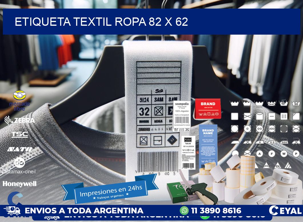 ETIQUETA TEXTIL ROPA 82 x 62