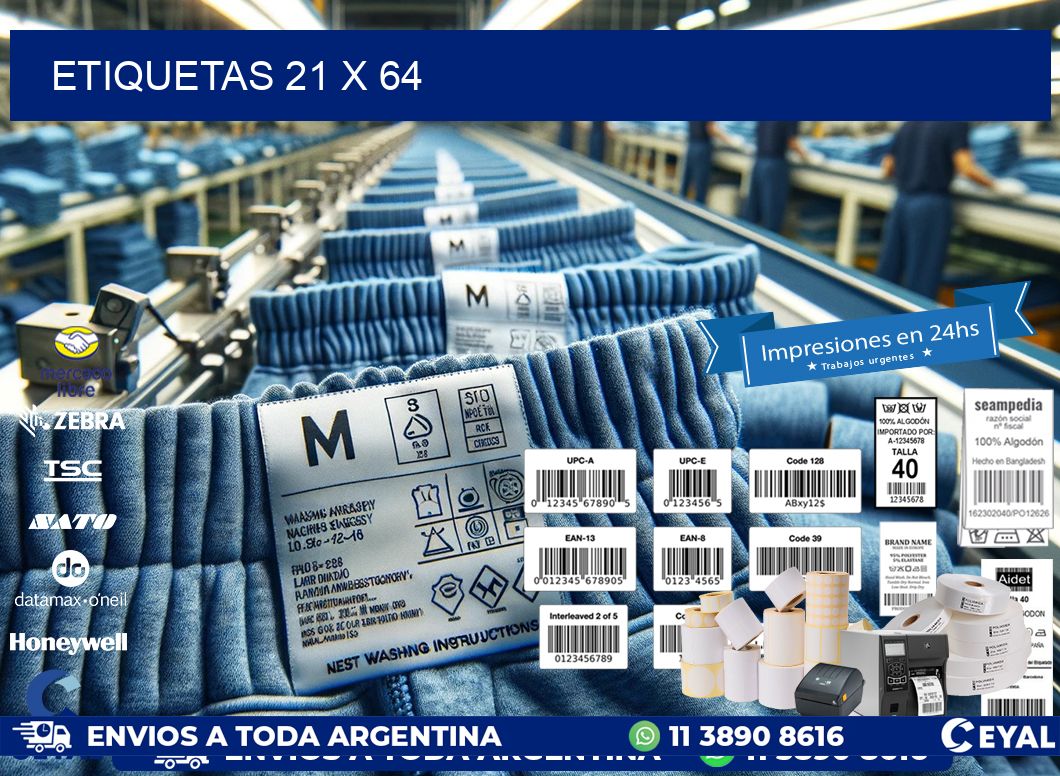ETIQUETAS 21 x 64
