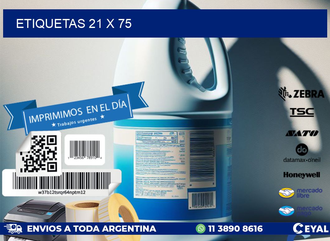 ETIQUETAS 21 x 75