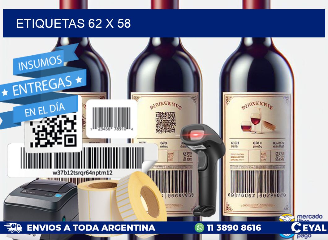 ETIQUETAS 62 x 58