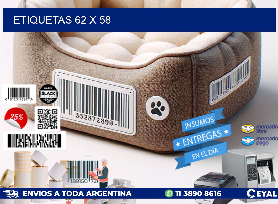 ETIQUETAS 62 x 58