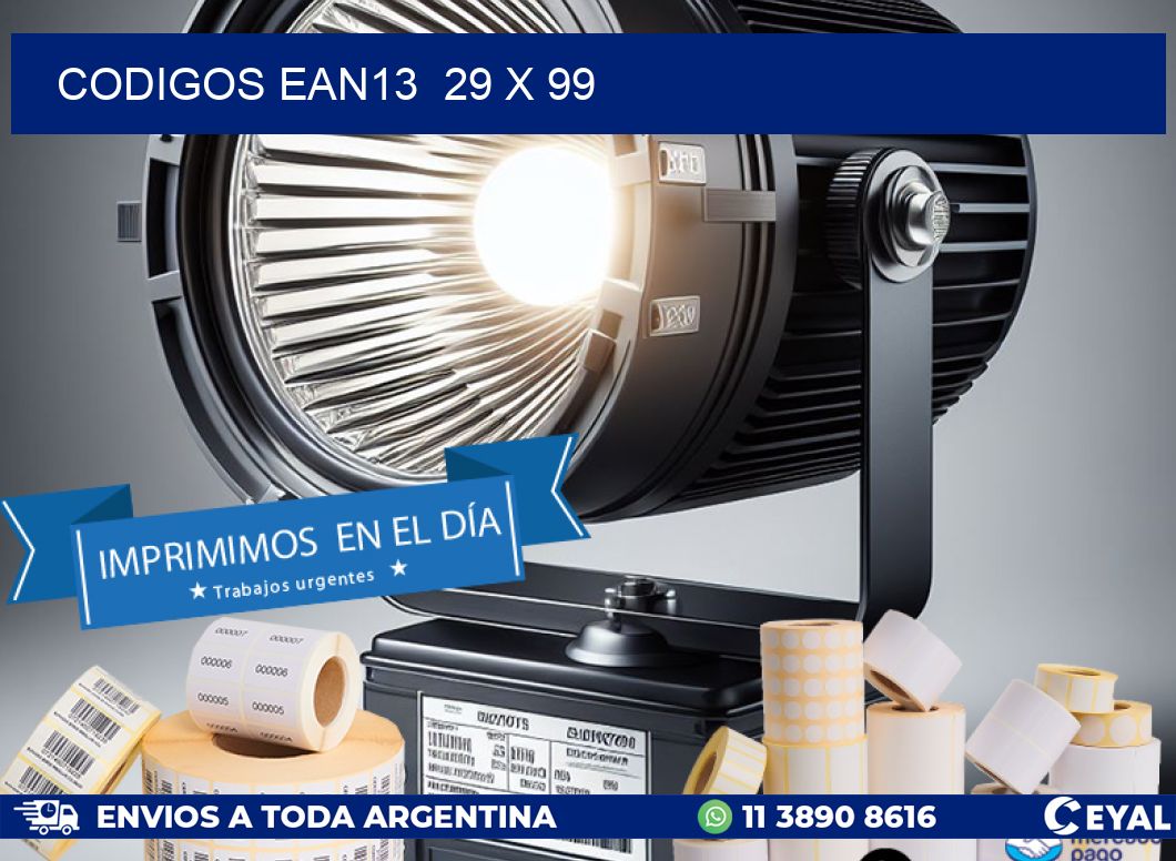 CODIGOS EAN13 29 x 99