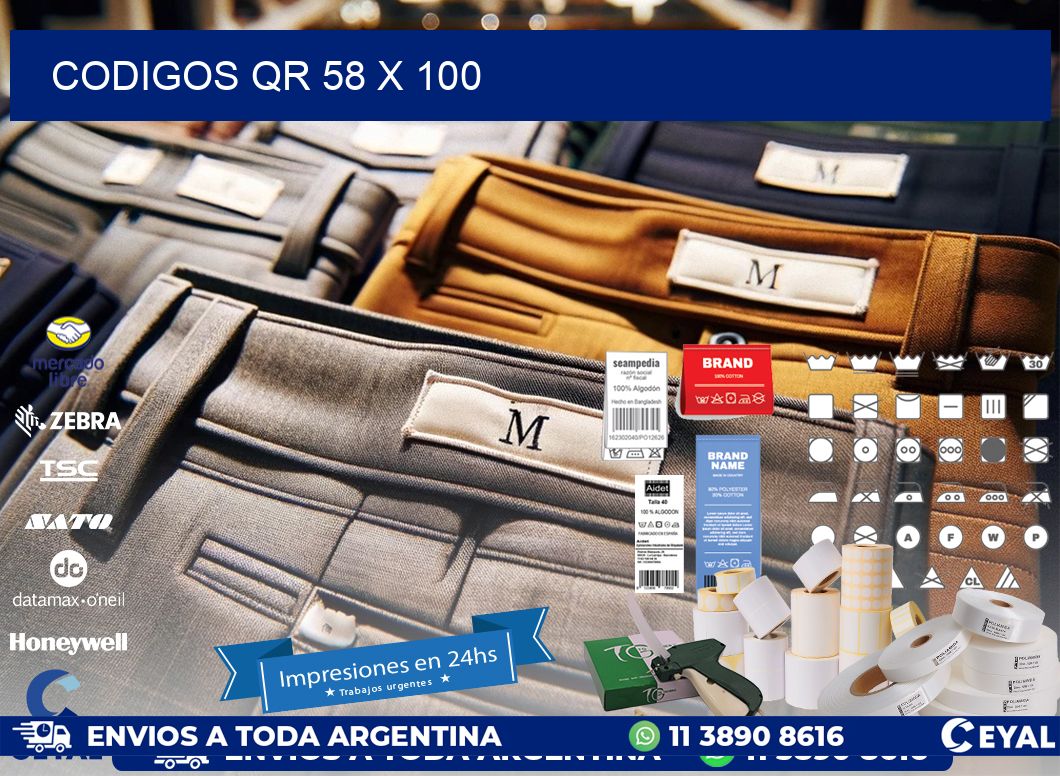 CODIGOS QR 58 x 100
