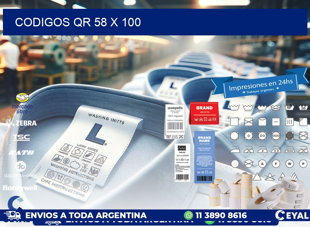 CODIGOS QR 58 x 100