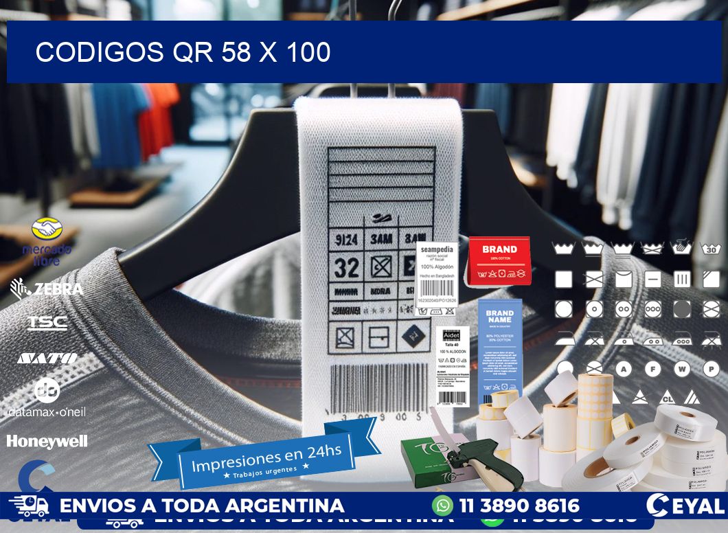 CODIGOS QR 58 x 100