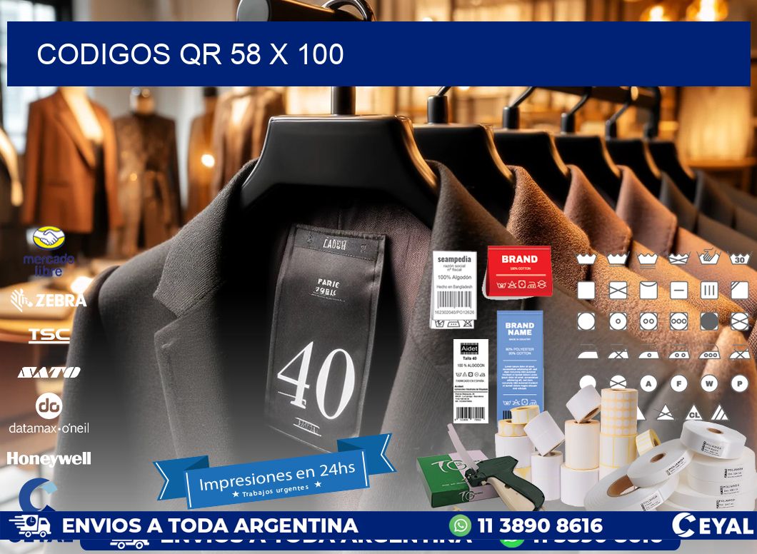 CODIGOS QR 58 x 100