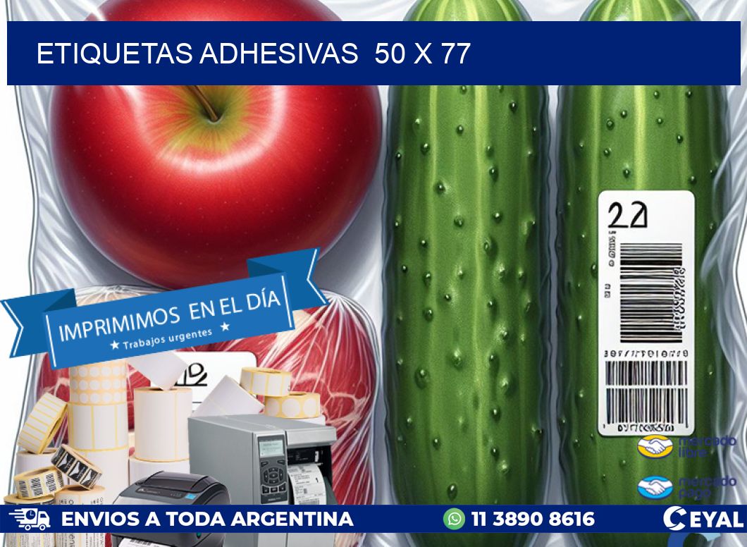 ETIQUETAS ADHESIVAS  50 x 77