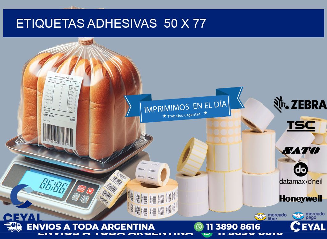 ETIQUETAS ADHESIVAS  50 x 77