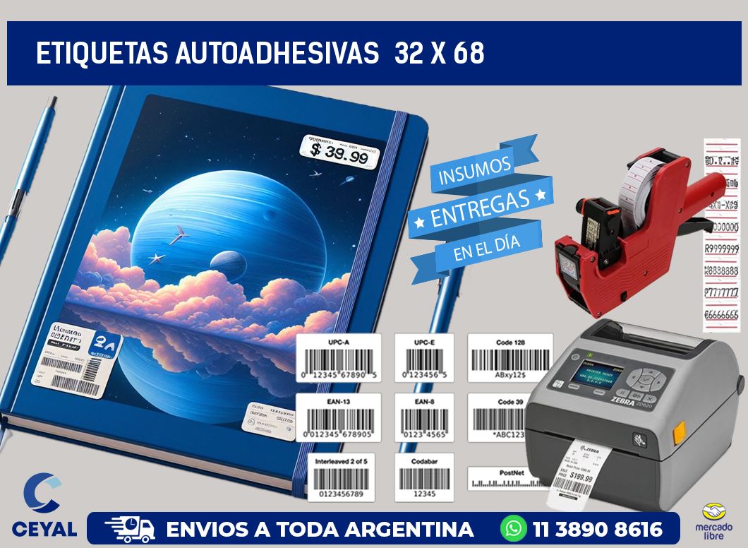 ETIQUETAS AUTOADHESIVAS  32 x 68