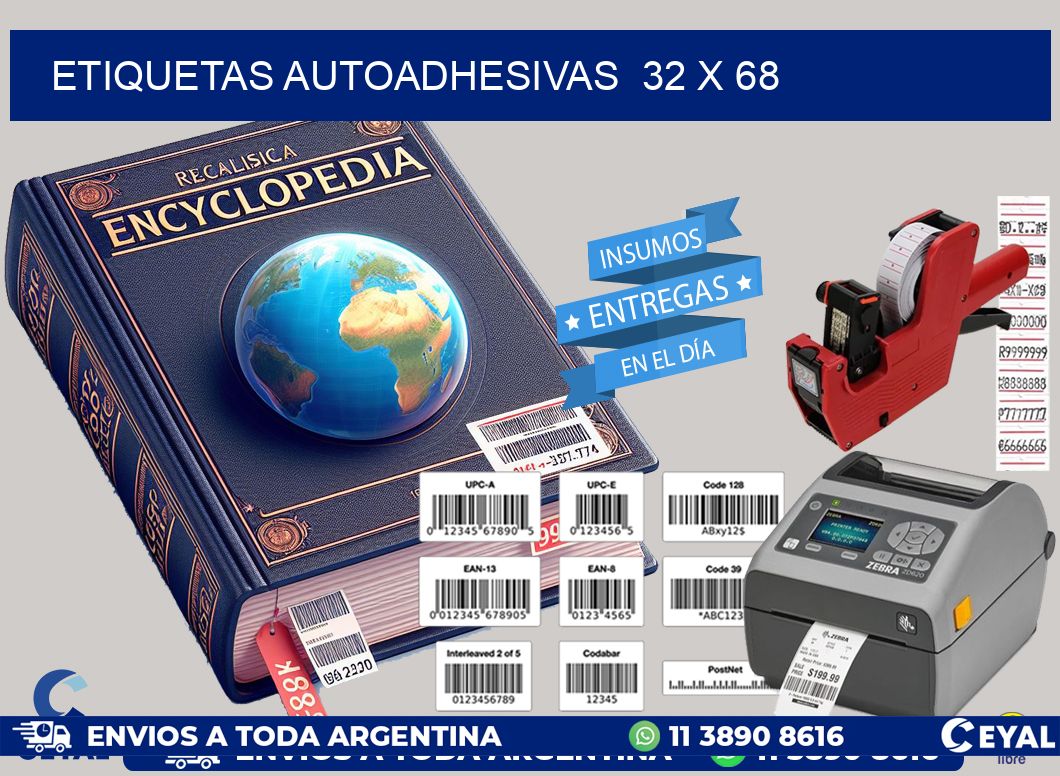 ETIQUETAS AUTOADHESIVAS  32 x 68