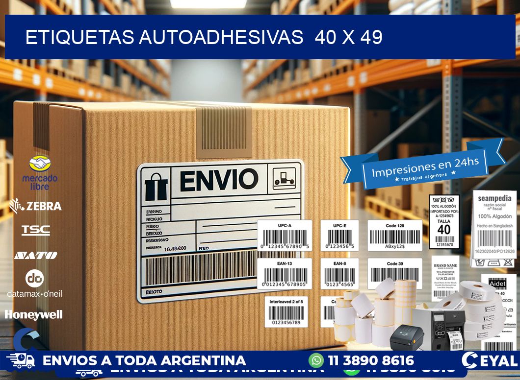 ETIQUETAS AUTOADHESIVAS  40 x 49
