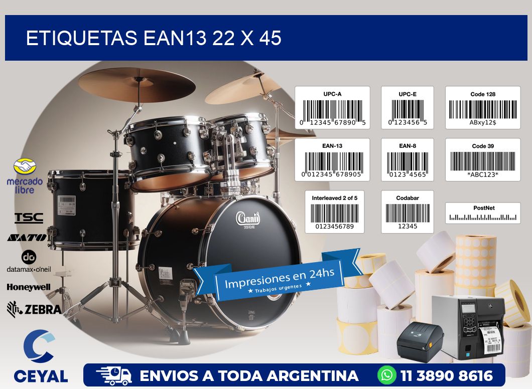 ETIQUETAS EAN13 22 x 45