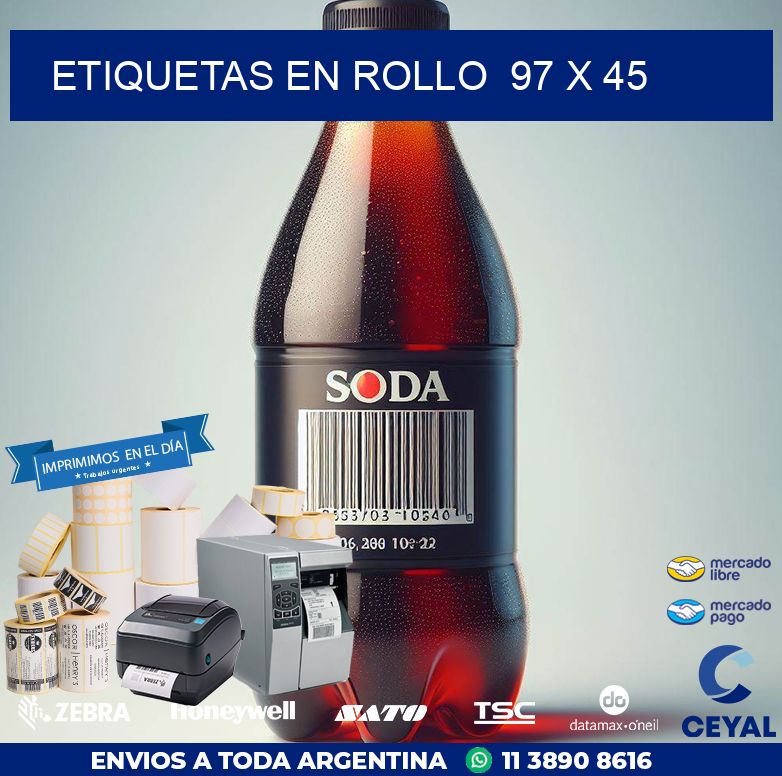 ETIQUETAS EN ROLLO  97 x 45