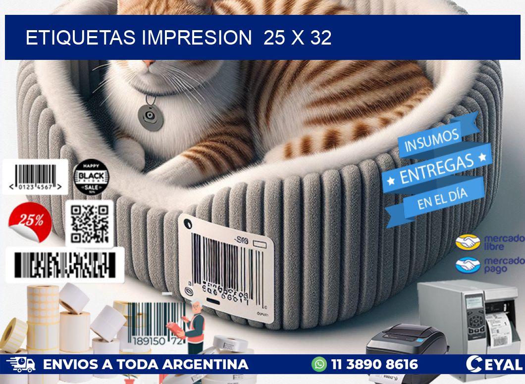 ETIQUETAS IMPRESION  25 x 32