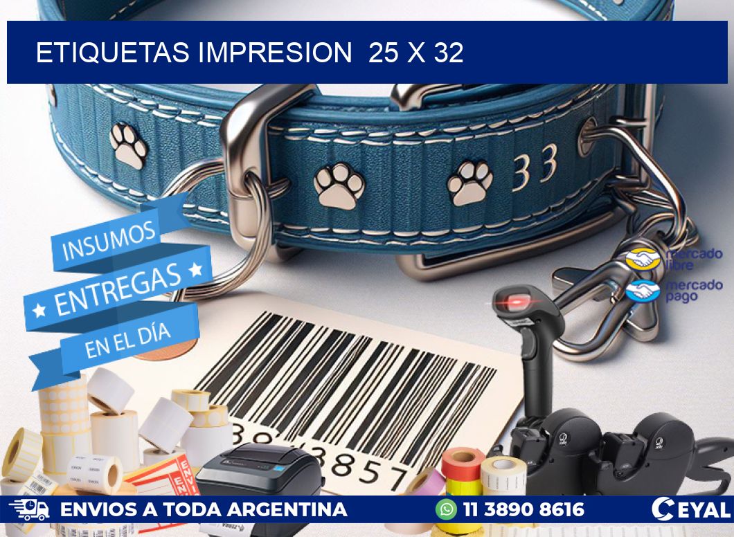 ETIQUETAS IMPRESION  25 x 32