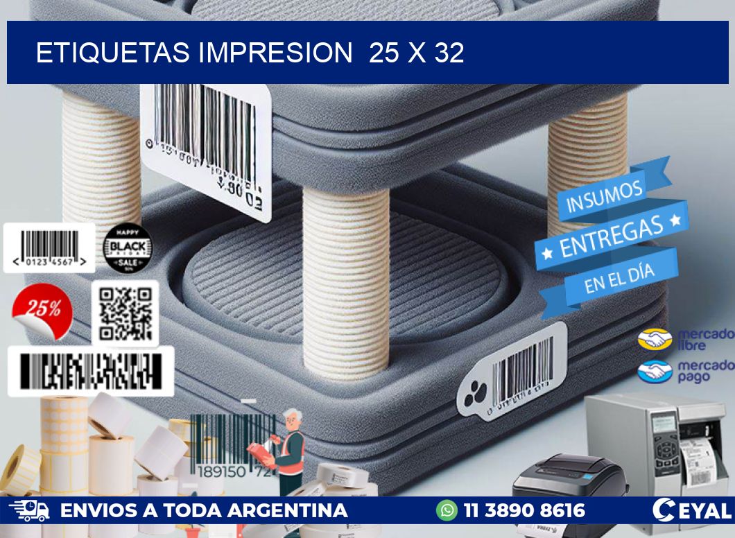 ETIQUETAS IMPRESION  25 x 32